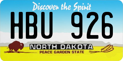 ND license plate HBU926