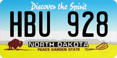 ND license plate HBU928