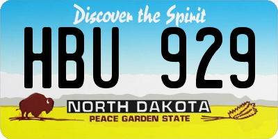 ND license plate HBU929