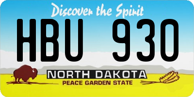 ND license plate HBU930