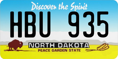 ND license plate HBU935