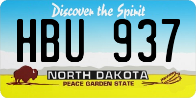 ND license plate HBU937