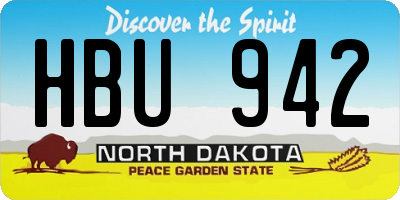 ND license plate HBU942