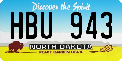 ND license plate HBU943