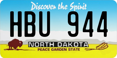 ND license plate HBU944