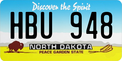 ND license plate HBU948