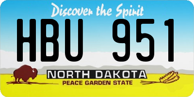 ND license plate HBU951