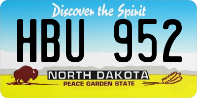 ND license plate HBU952