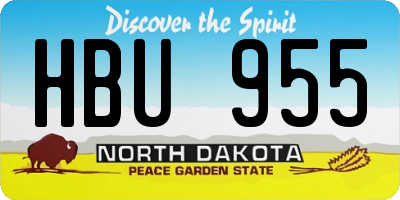 ND license plate HBU955