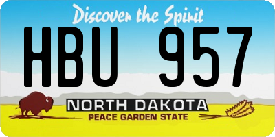 ND license plate HBU957