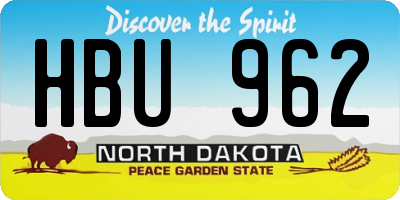 ND license plate HBU962