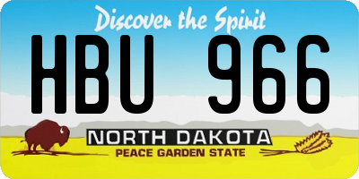 ND license plate HBU966