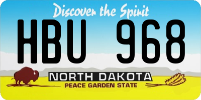 ND license plate HBU968