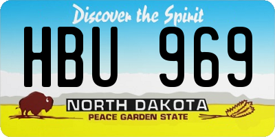 ND license plate HBU969