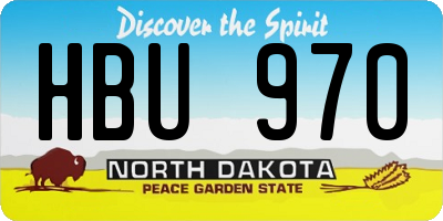 ND license plate HBU970