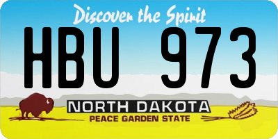 ND license plate HBU973