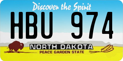 ND license plate HBU974