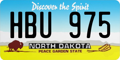 ND license plate HBU975