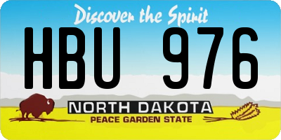 ND license plate HBU976