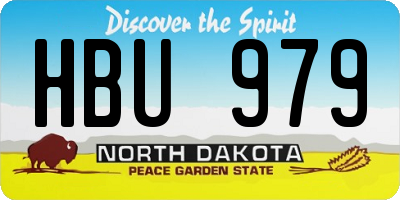 ND license plate HBU979