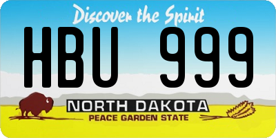 ND license plate HBU999