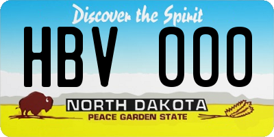 ND license plate HBV000