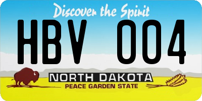 ND license plate HBV004