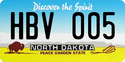 ND license plate HBV005