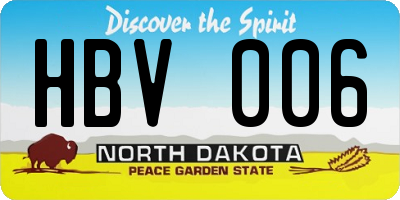 ND license plate HBV006