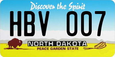 ND license plate HBV007