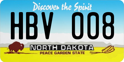 ND license plate HBV008