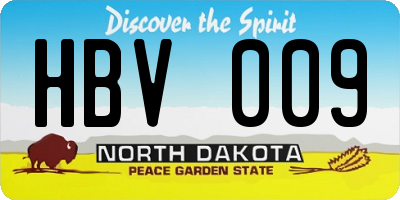 ND license plate HBV009