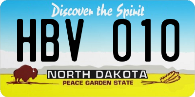 ND license plate HBV010