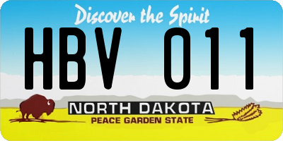 ND license plate HBV011