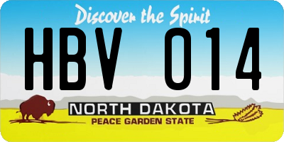 ND license plate HBV014