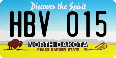 ND license plate HBV015