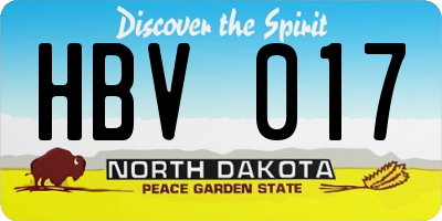 ND license plate HBV017