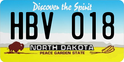 ND license plate HBV018