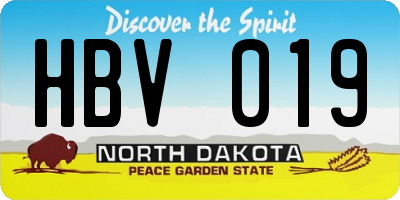 ND license plate HBV019