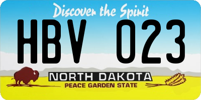 ND license plate HBV023