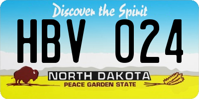 ND license plate HBV024