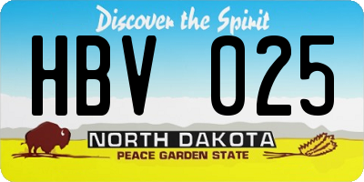 ND license plate HBV025