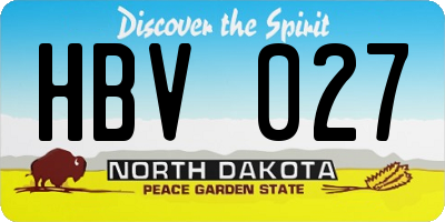 ND license plate HBV027