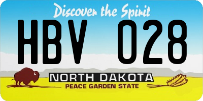 ND license plate HBV028