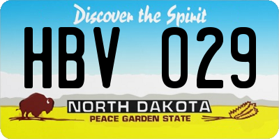 ND license plate HBV029