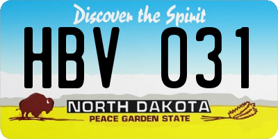 ND license plate HBV031