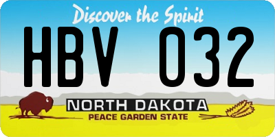 ND license plate HBV032