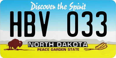 ND license plate HBV033