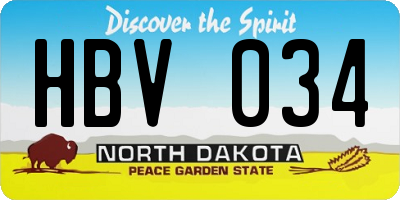 ND license plate HBV034