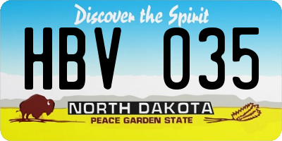 ND license plate HBV035